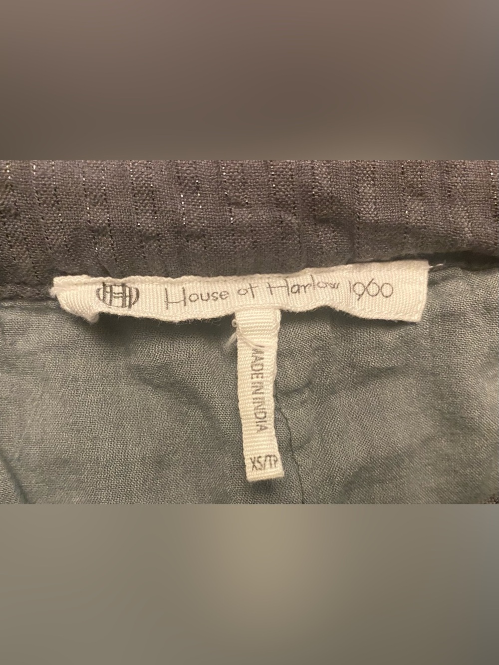 House Of Harlow 1960 Pants Sz XS/TP Gray w/Black Stripes Lined Pockets Elastic - Picture 2 of 7